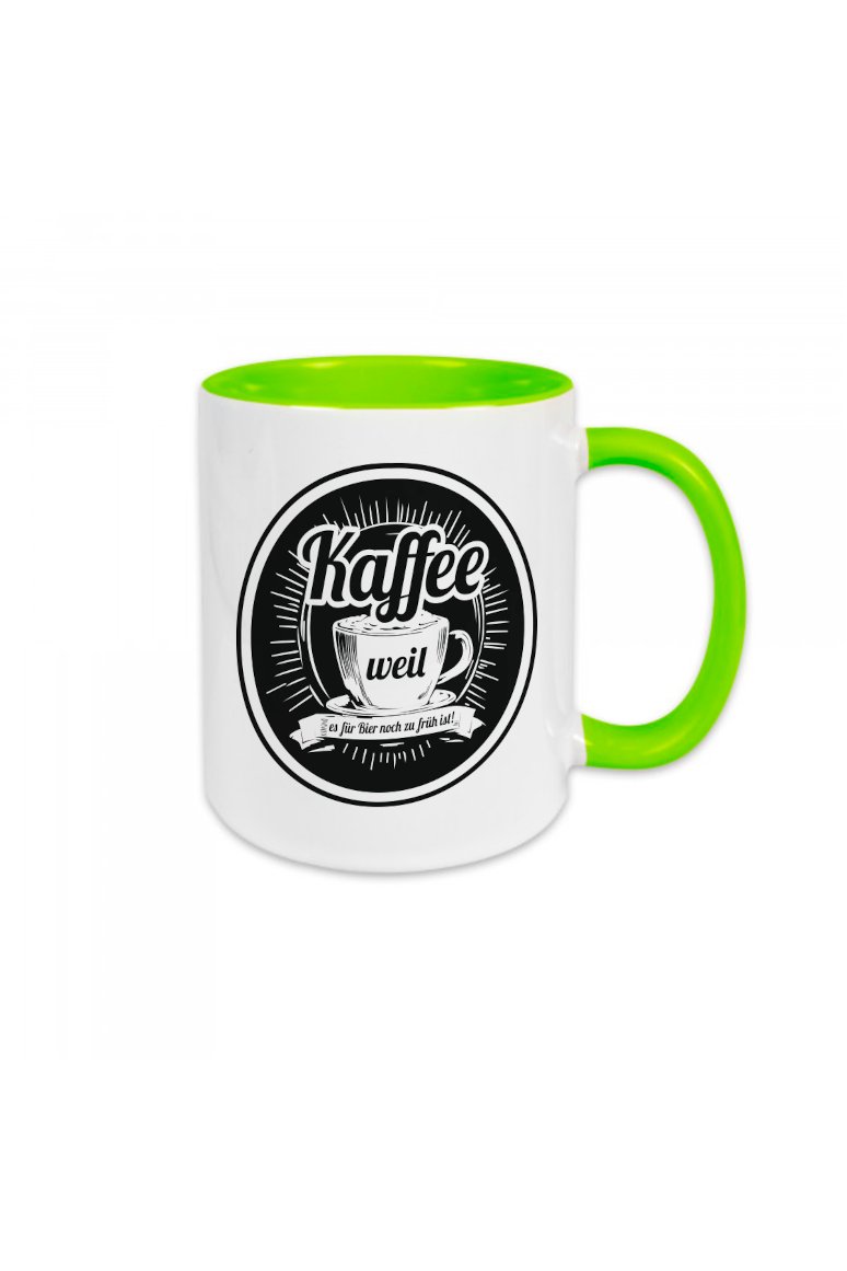 bunte Keramiktasse Kaffee weil....